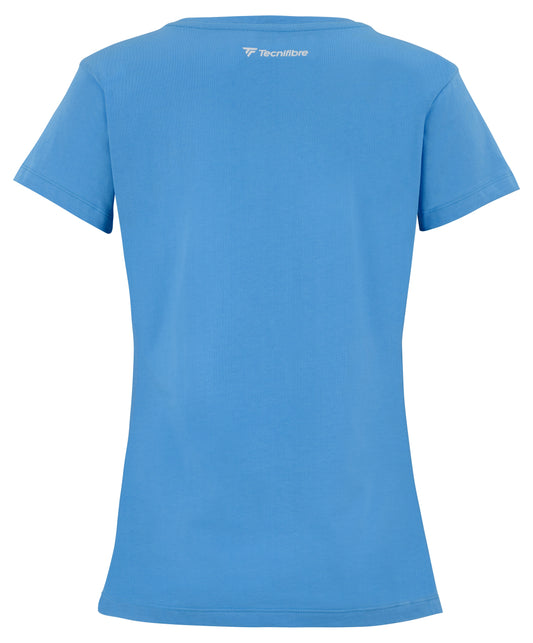 TEAM COTTON TEE AZUR FEMME